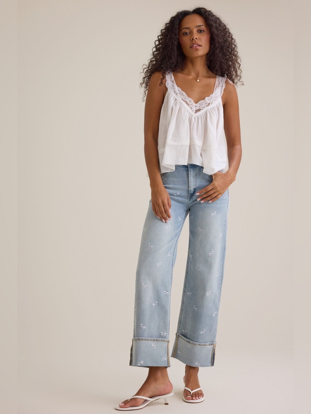 Altar'd State Edie Floral Embroidered Jeans